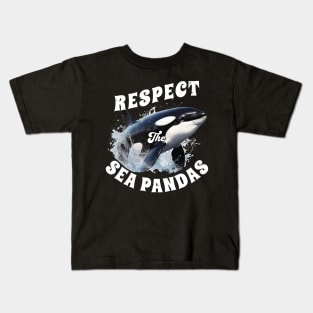 Respect the Sea Pandas Orcas Killer Whale Kids T-Shirt